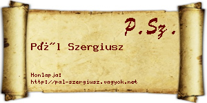 Pál Szergiusz névjegykártya
